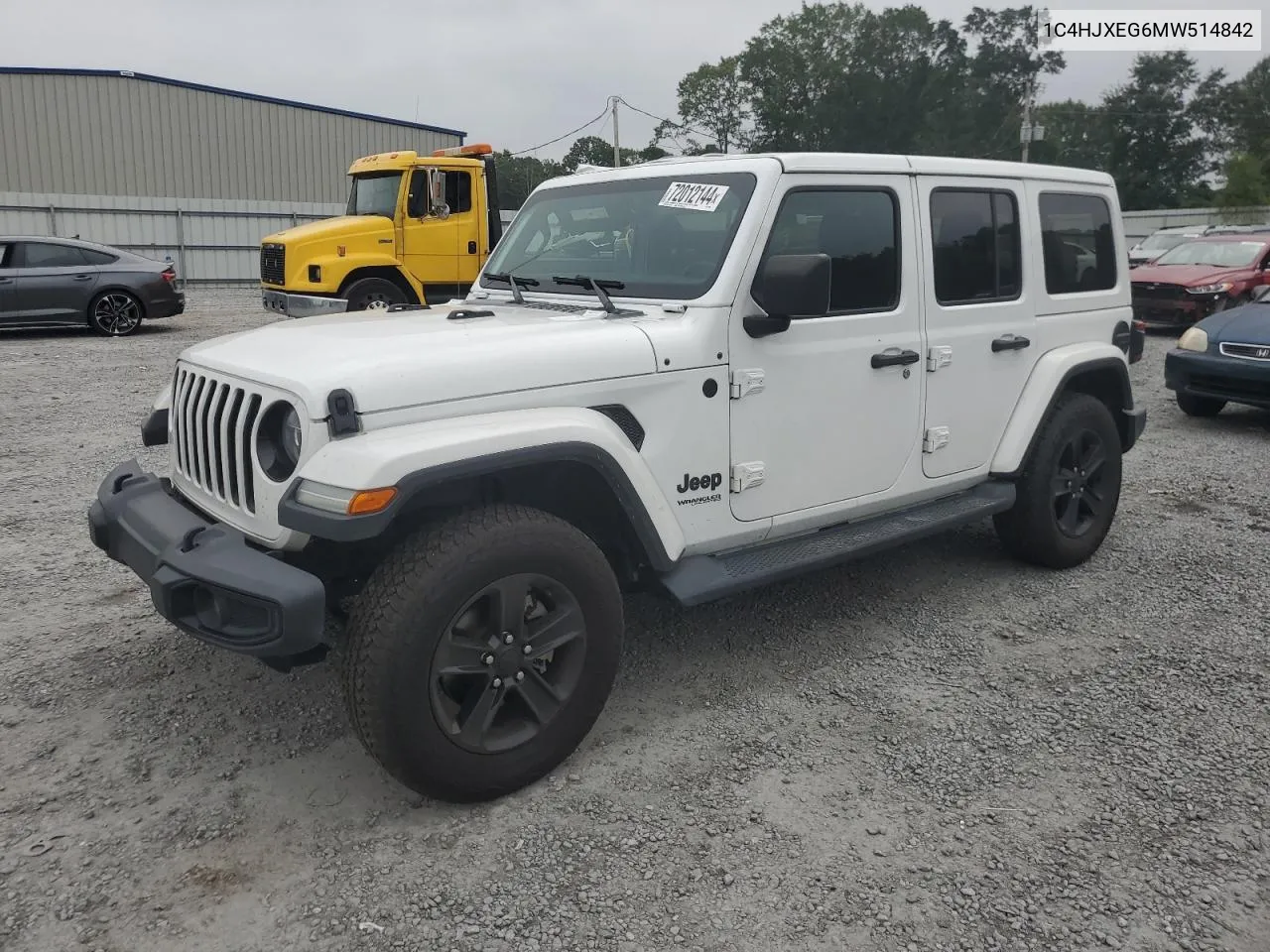 2021 Jeep Wrangler Unlimited Sahara VIN: 1C4HJXEG6MW514842 Lot: 72012144