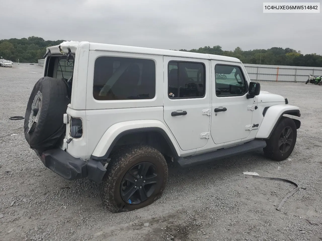 2021 Jeep Wrangler Unlimited Sahara VIN: 1C4HJXEG6MW514842 Lot: 72012144