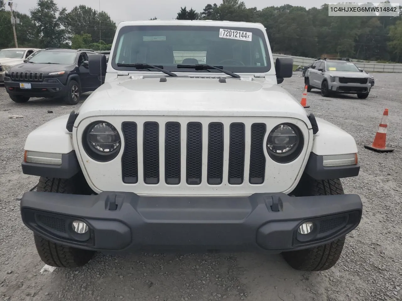 2021 Jeep Wrangler Unlimited Sahara VIN: 1C4HJXEG6MW514842 Lot: 72012144