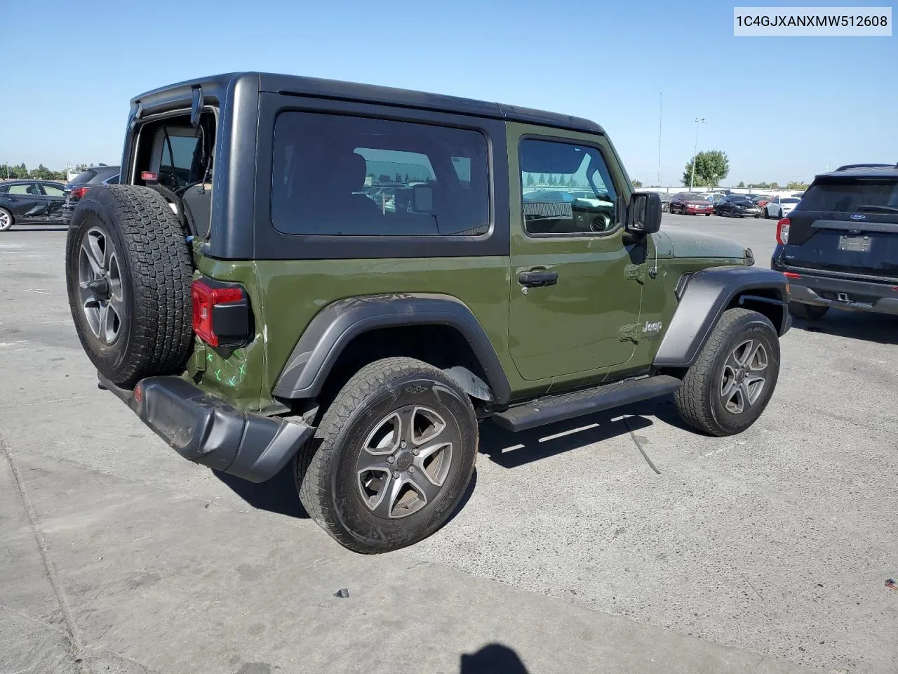 2021 Jeep Wrangler Sport VIN: 1C4GJXANXMW512608 Lot: 72544424