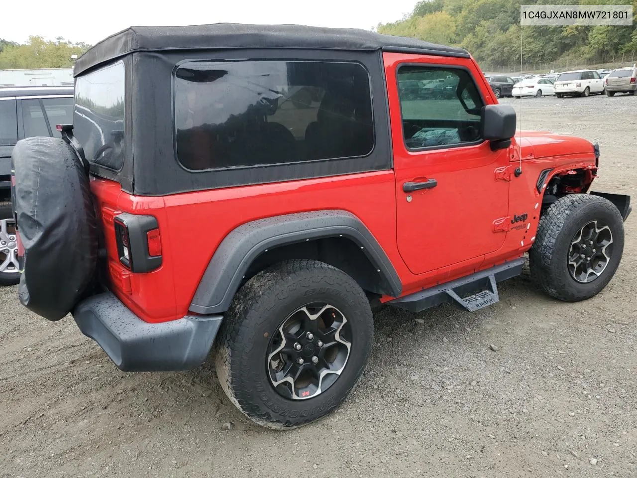 1C4GJXAN8MW721801 2021 Jeep Wrangler Sport