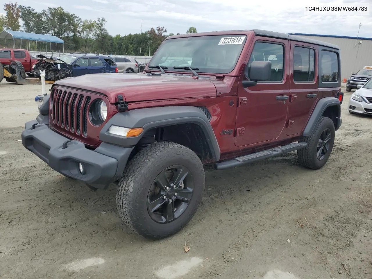 2021 Jeep Wrangler Unlimited Sport VIN: 1C4HJXDG8MW684783 Lot: 72731814