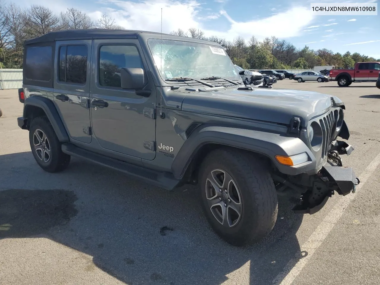 2021 Jeep Wrangler Unlimited Sport VIN: 1C4HJXDN8MW610908 Lot: 72888214