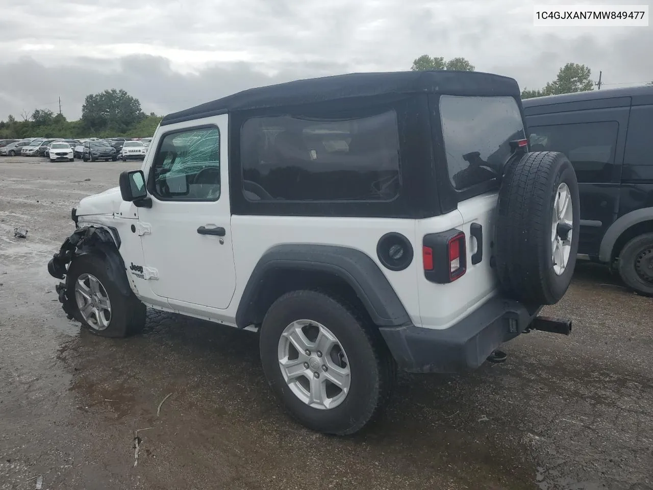 1C4GJXAN7MW849477 2021 Jeep Wrangler Sport