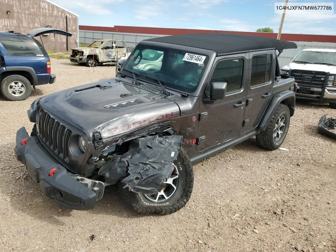 1C4HJXFN7MW677786 2021 Jeep Wrangler Unlimited Rubicon