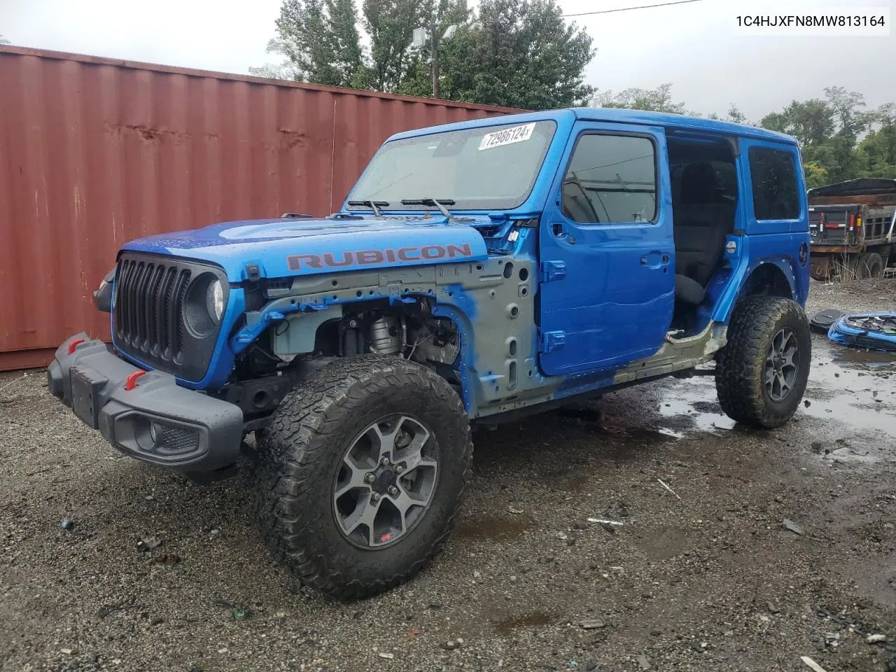 1C4HJXFN8MW813164 2021 Jeep Wrangler Unlimited Rubicon