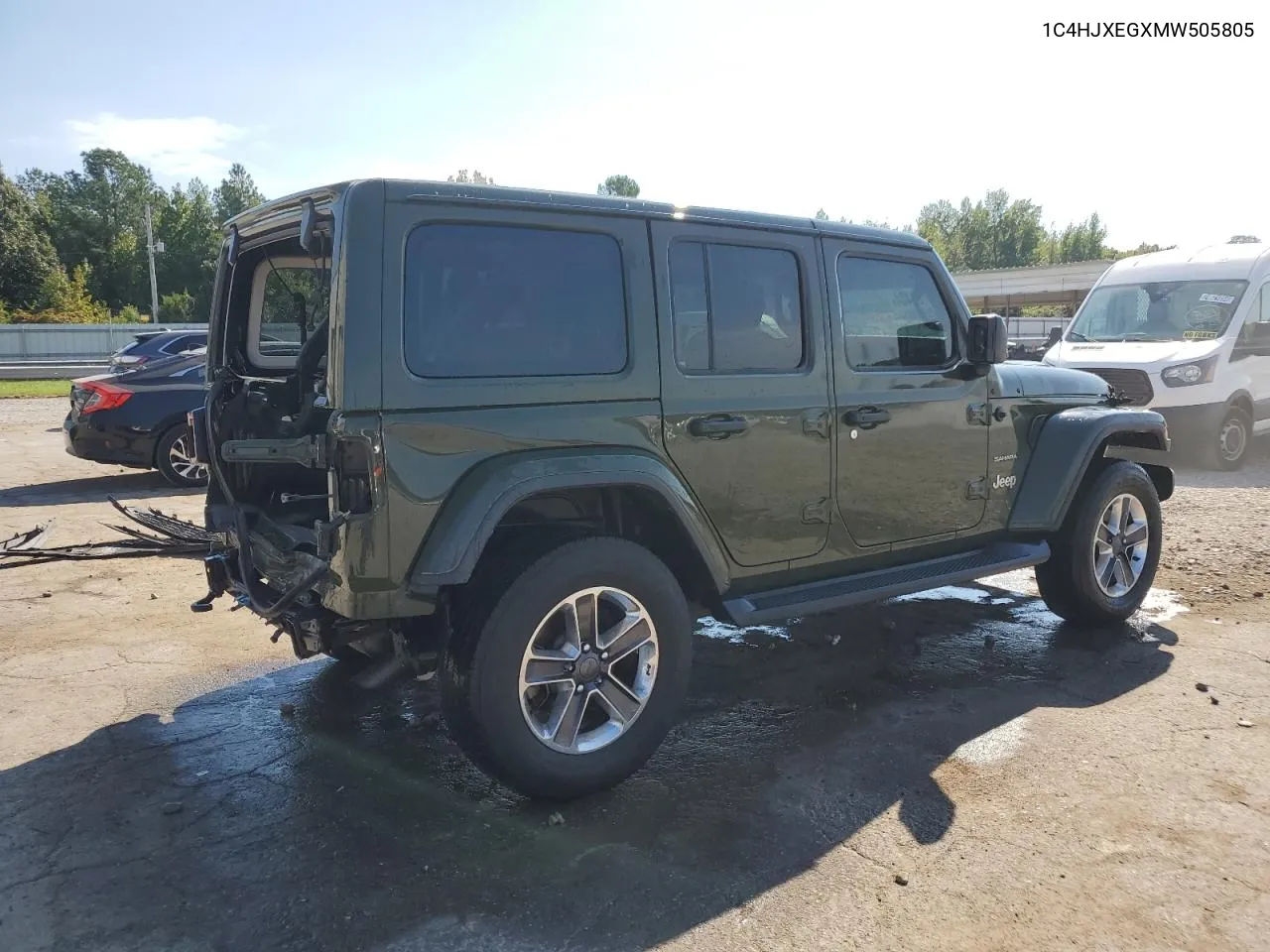 2021 Jeep Wrangler Unlimited Sahara VIN: 1C4HJXEGXMW505805 Lot: 73021404