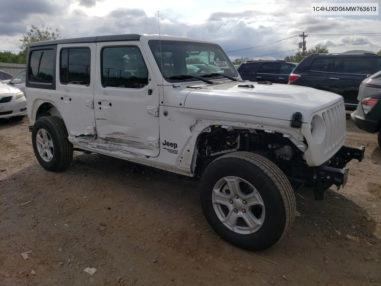 2021 Jeep Wrangler Unlimited Sport VIN: 1C4HJXDG6MW763613 Lot: 73336334