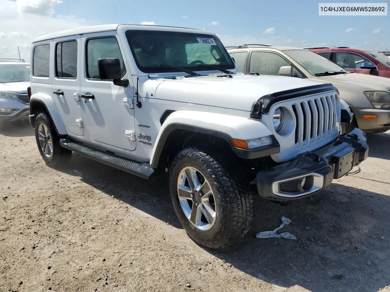 2021 Jeep Wrangler Unlimited Sahara VIN: 1C4HJXEG6MW528692 Lot: 73668274