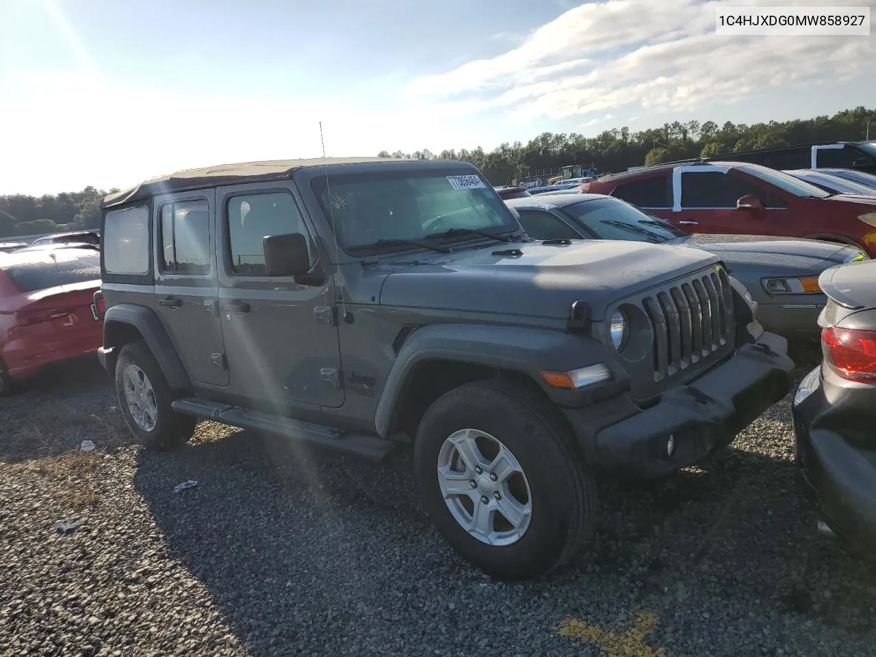 2021 Jeep Wrangler Unlimited Sport VIN: 1C4HJXDG0MW858927 Lot: 73856464