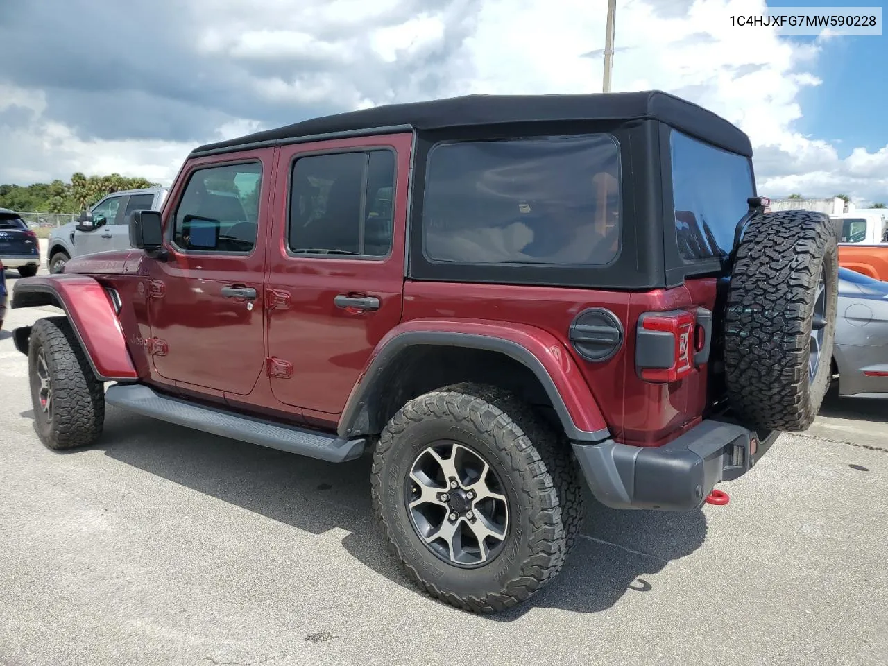 2021 Jeep Wrangler Unlimited Rubicon VIN: 1C4HJXFG7MW590228 Lot: 73875684