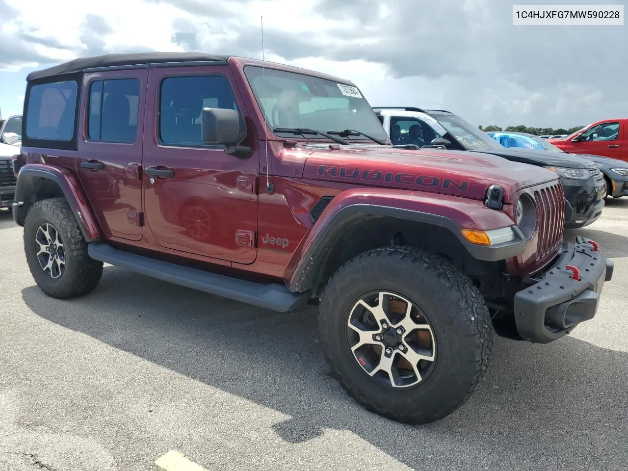 2021 Jeep Wrangler Unlimited Rubicon VIN: 1C4HJXFG7MW590228 Lot: 73875684