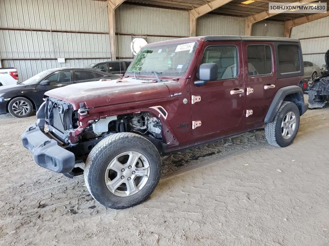 2021 Jeep Wrangler Unlimited Sport VIN: 1C4HJXDN7MW704830 Lot: 74022564