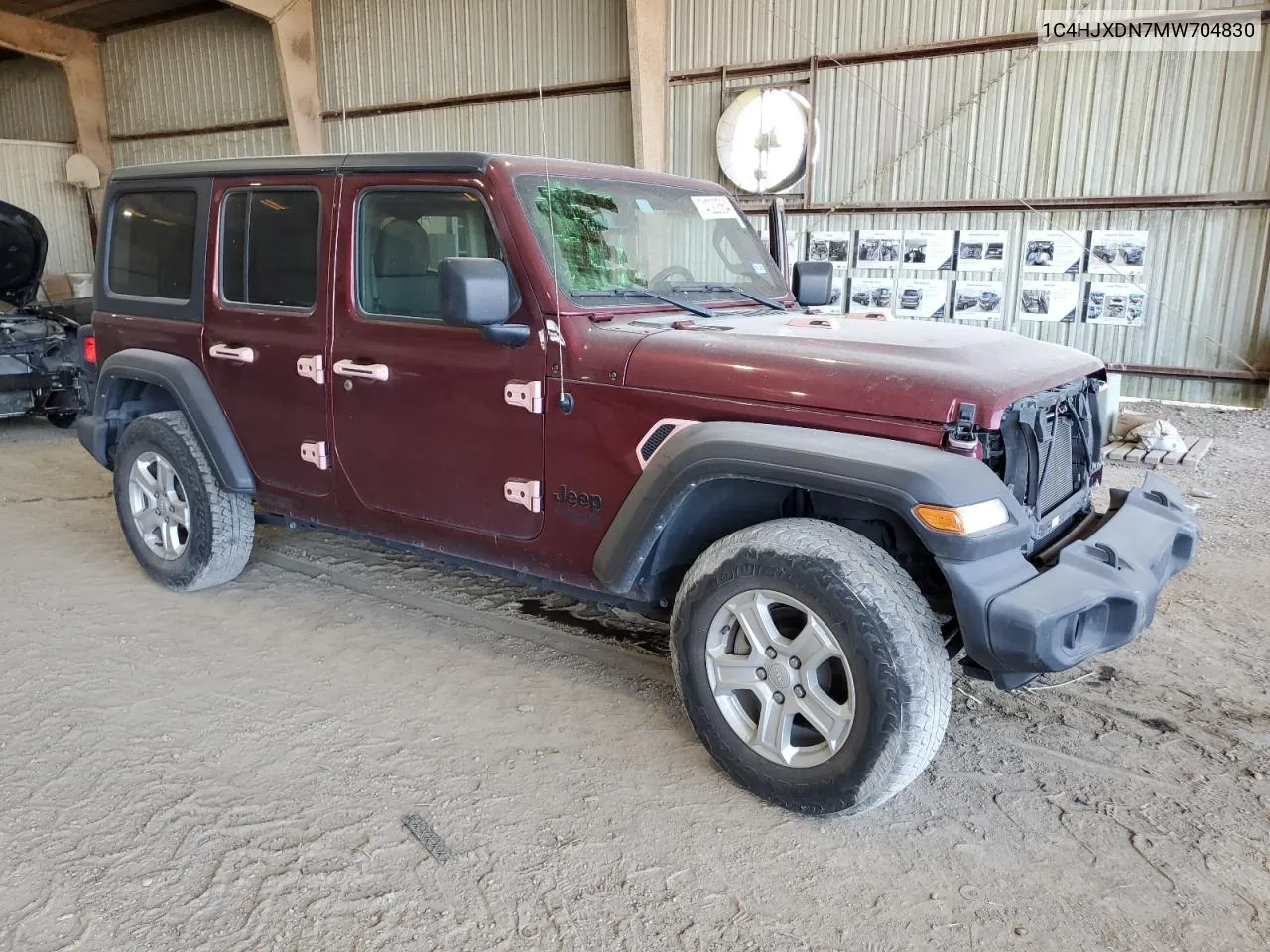 2021 Jeep Wrangler Unlimited Sport VIN: 1C4HJXDN7MW704830 Lot: 74022564