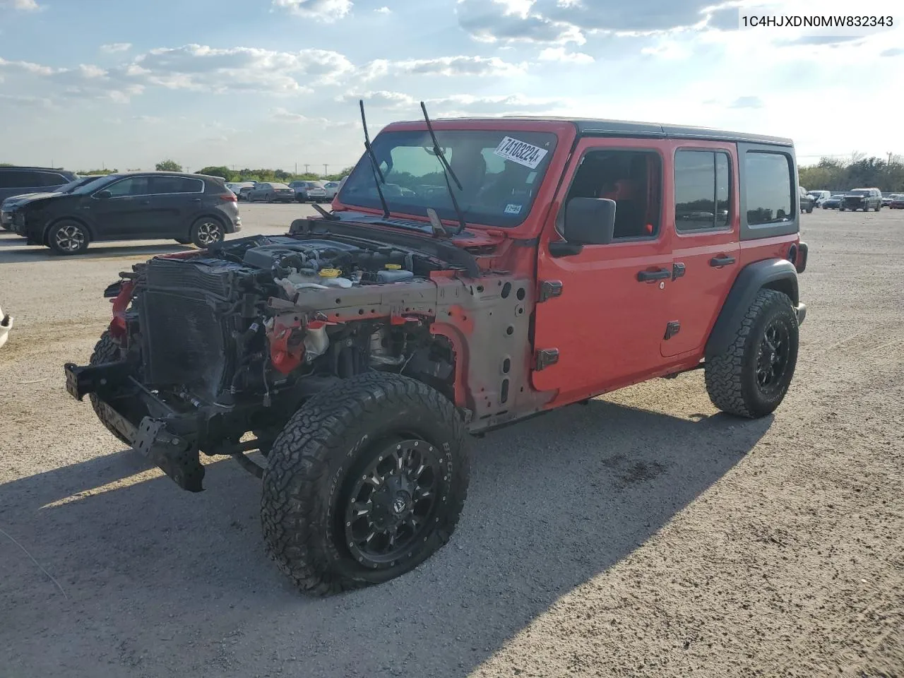 2021 Jeep Wrangler Unlimited Sport VIN: 1C4HJXDN0MW832343 Lot: 74103224