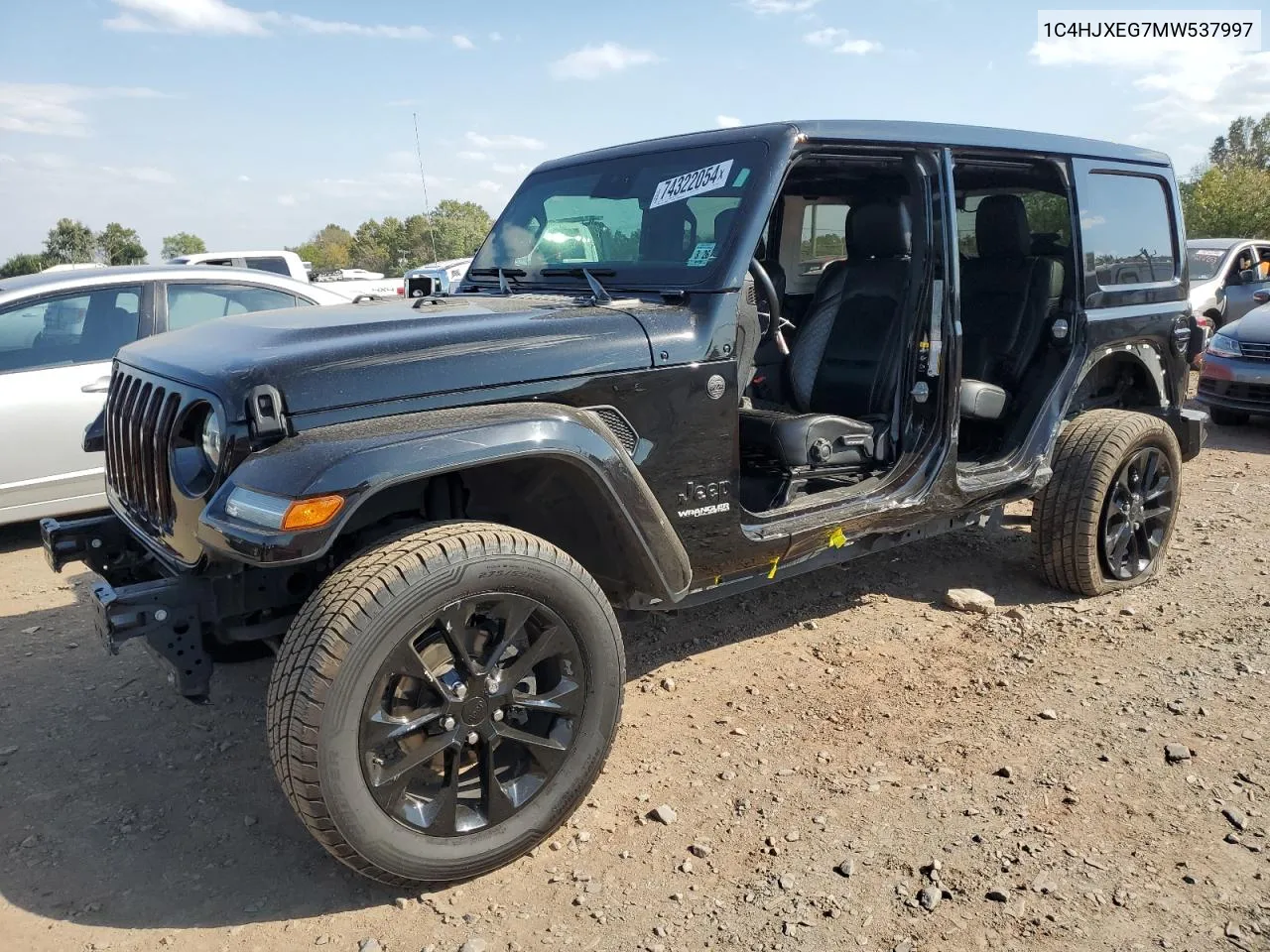 2021 Jeep Wrangler Unlimited Sahara VIN: 1C4HJXEG7MW537997 Lot: 74322054