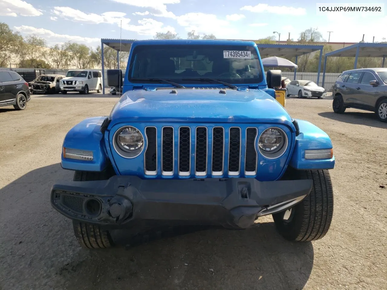 2021 Jeep Wrangler Unlimited Sahara 4Xe VIN: 1C4JJXP69MW734692 Lot: 74395434