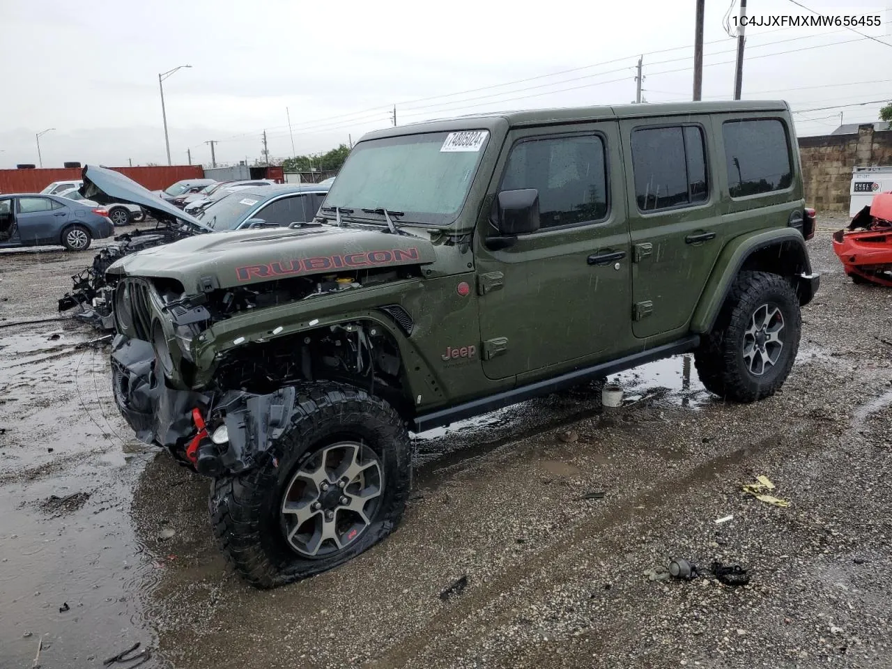 2021 Jeep Wrangler Unlimited Rubicon VIN: 1C4JJXFMXMW656455 Lot: 74805024