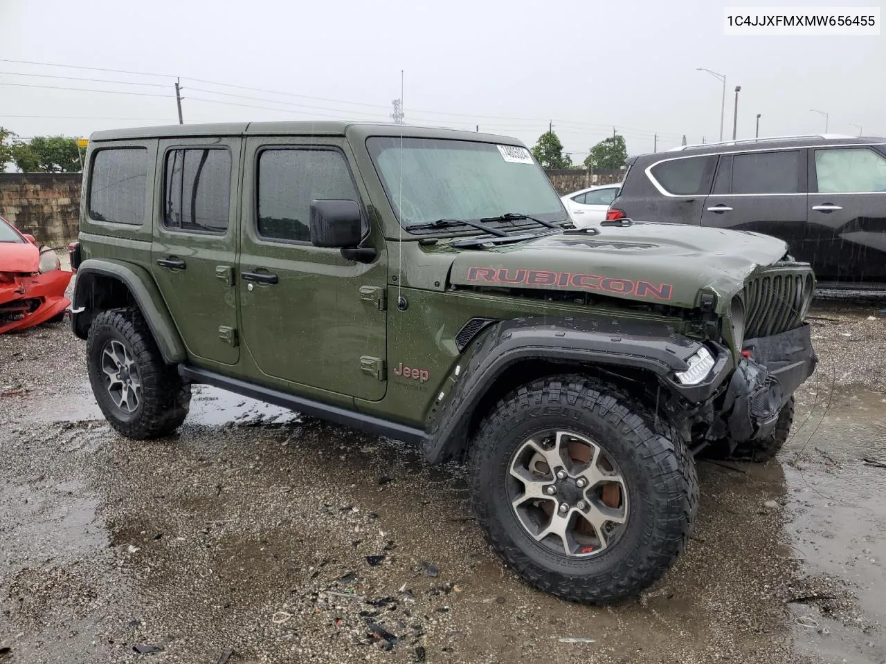 2021 Jeep Wrangler Unlimited Rubicon VIN: 1C4JJXFMXMW656455 Lot: 74805024