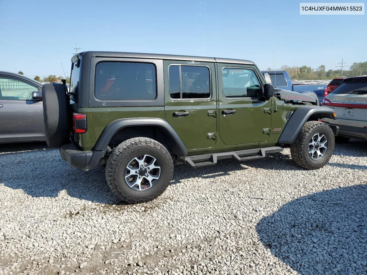 2021 Jeep Wrangler Unlimited Rubicon VIN: 1C4HJXFG4MW615523 Lot: 74835854