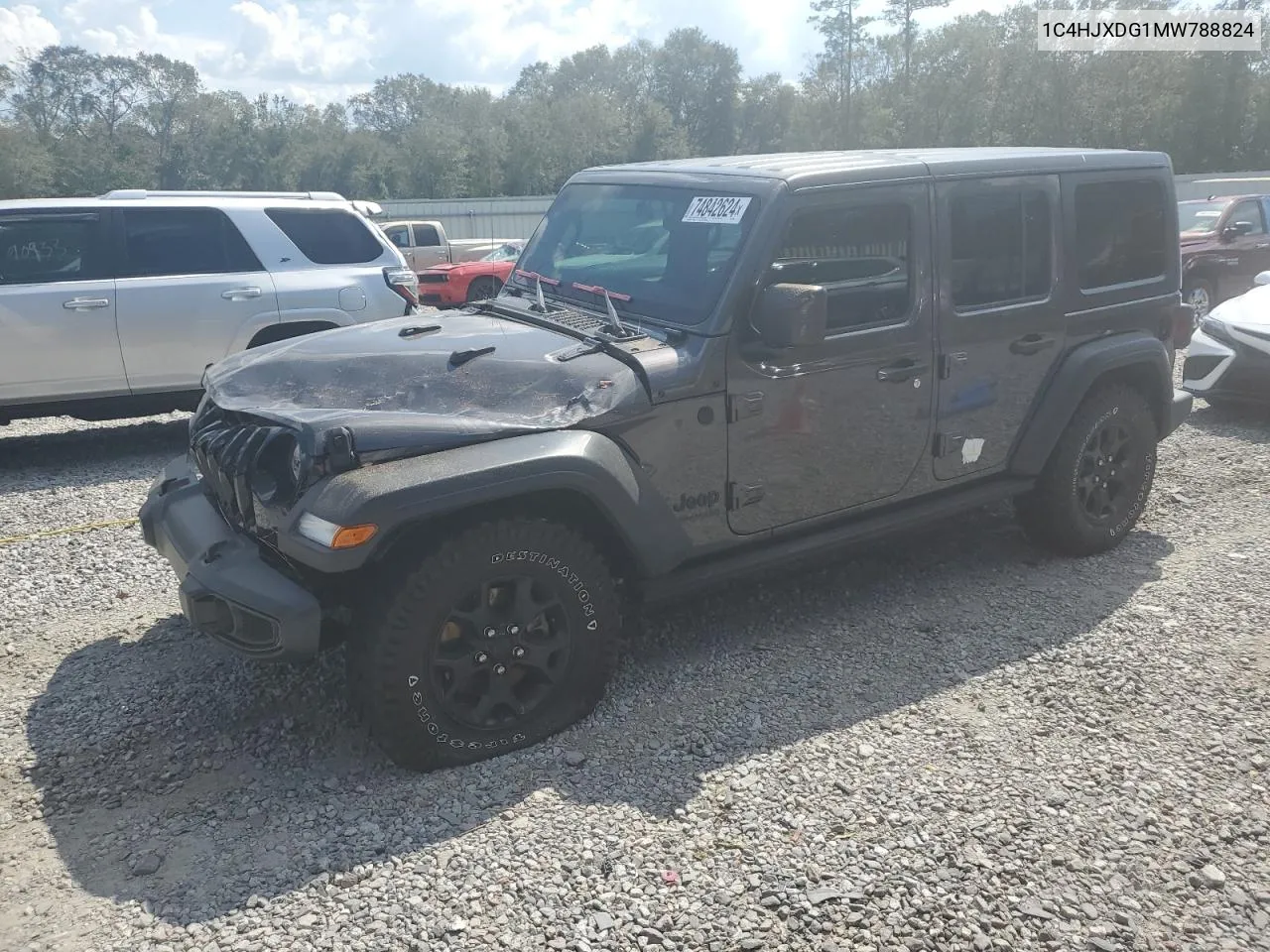 2021 Jeep Wrangler Unlimited Sport VIN: 1C4HJXDG1MW788824 Lot: 74842624