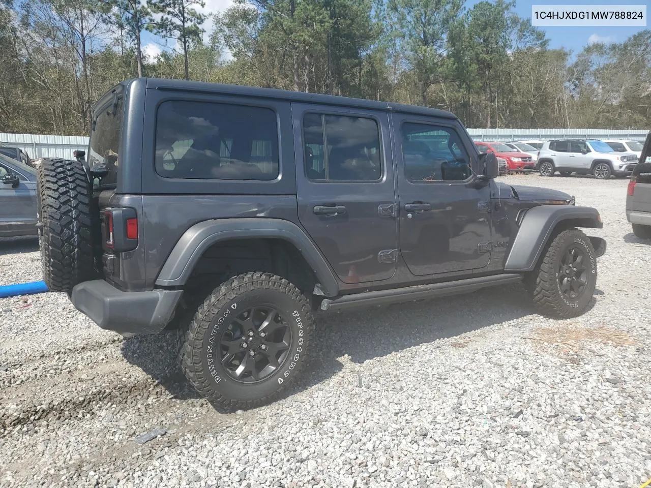 2021 Jeep Wrangler Unlimited Sport VIN: 1C4HJXDG1MW788824 Lot: 74842624