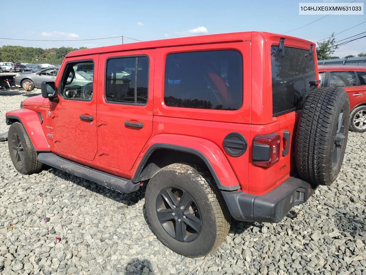 2021 Jeep Wrangler Unlimited Sahara VIN: 1C4HJXEGXMW631033 Lot: 75080754