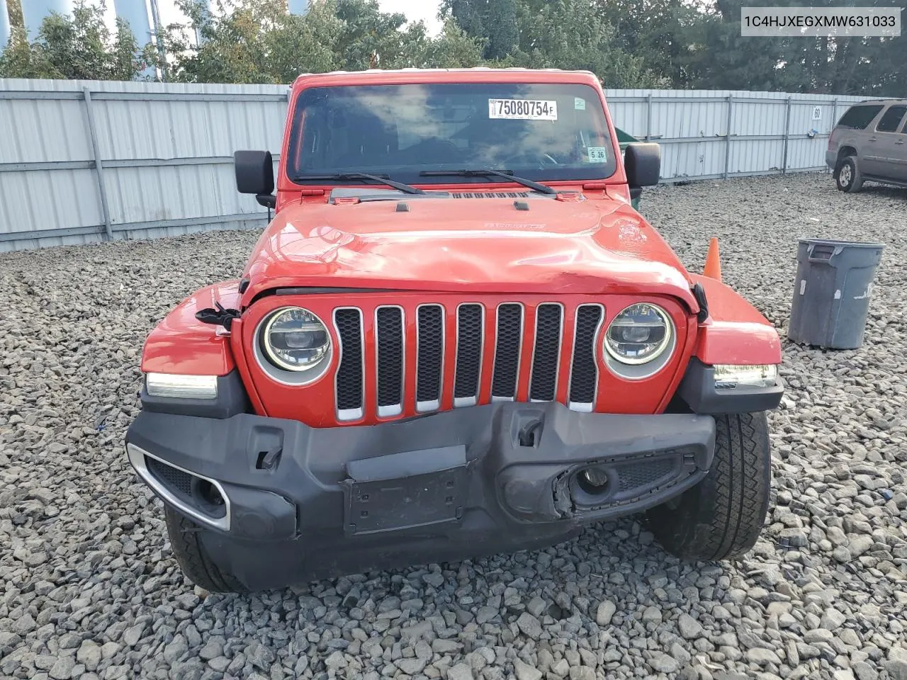 2021 Jeep Wrangler Unlimited Sahara VIN: 1C4HJXEGXMW631033 Lot: 75080754