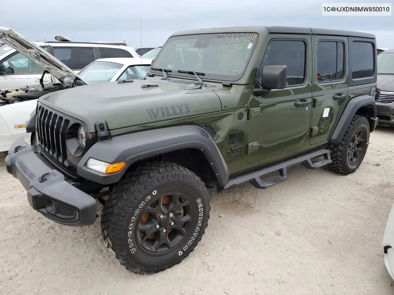 2021 Jeep Wrangler Unlimited Sport VIN: 1C4HJXDN8MW850010 Lot: 75323444