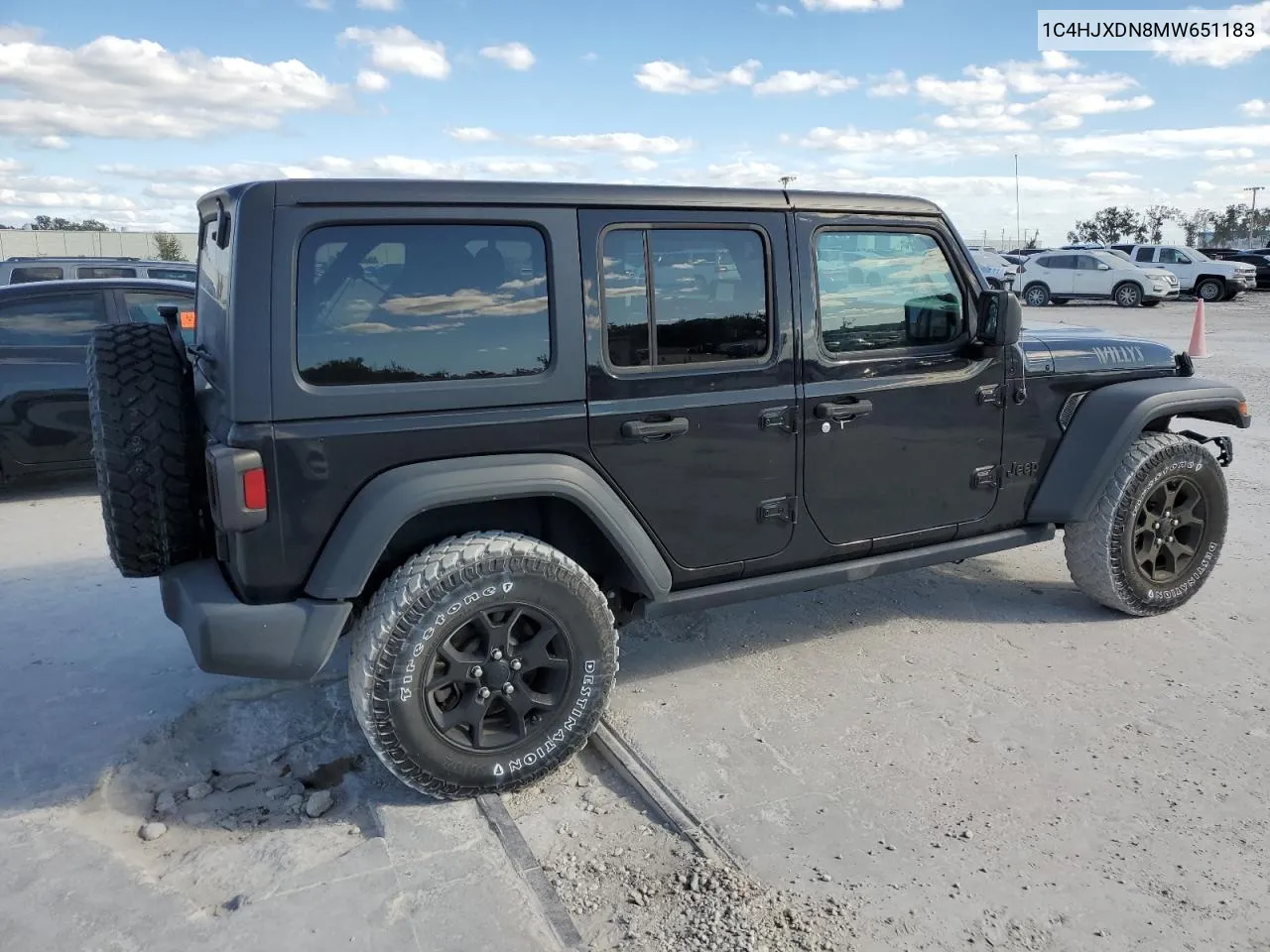 1C4HJXDN8MW651183 2021 Jeep Wrangler Unlimited Sport