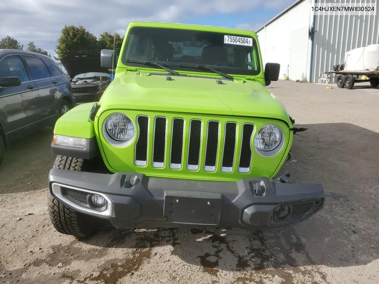 2021 Jeep Wrangler Unlimited Sahara VIN: 1C4HJXEN7MW830524 Lot: 75504504