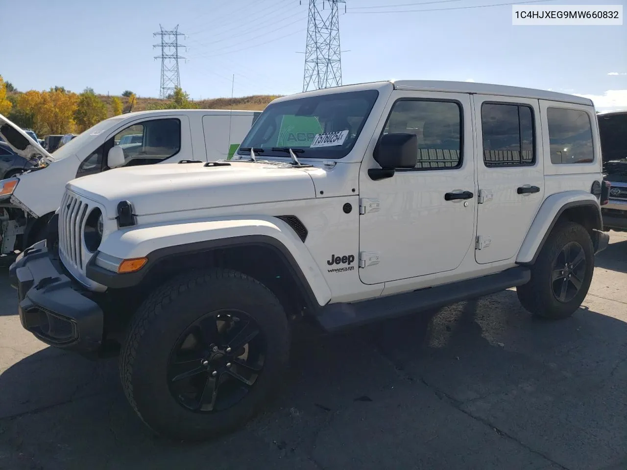 2021 Jeep Wrangler Unlimited Sahara VIN: 1C4HJXEG9MW660832 Lot: 75760254