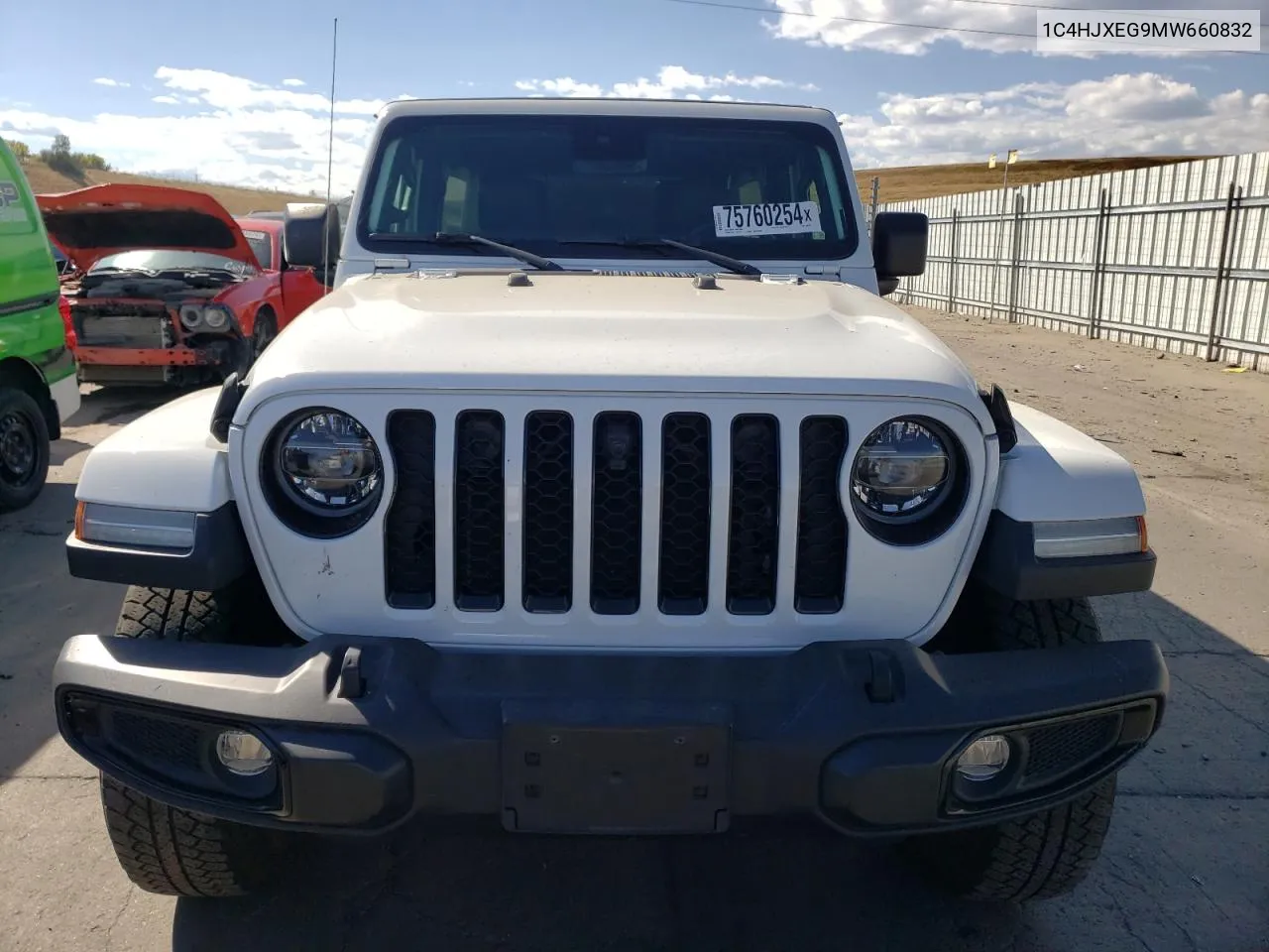 2021 Jeep Wrangler Unlimited Sahara VIN: 1C4HJXEG9MW660832 Lot: 75760254