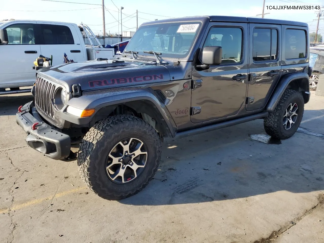 2021 Jeep Wrangler Unlimited Rubicon VIN: 1C4JJXFM4MW538143 Lot: 75859084