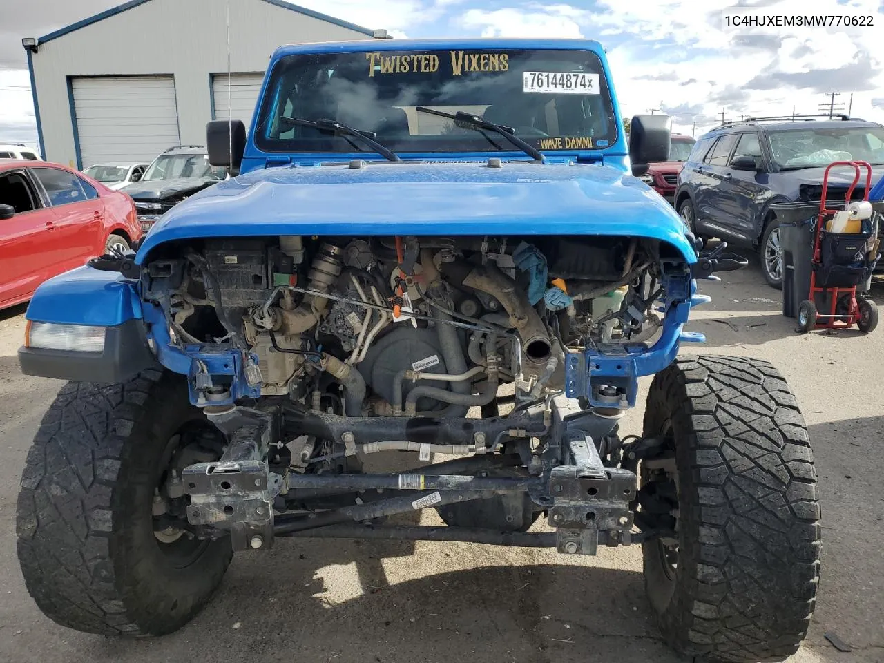 2021 Jeep Wrangler Unlimited Sahara VIN: 1C4HJXEM3MW770622 Lot: 76144874