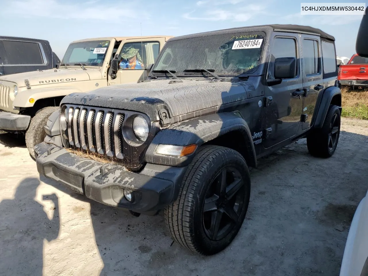 2021 Jeep Wrangler Unlimited Sport VIN: 1C4HJXDM5MW530442 Lot: 76240184