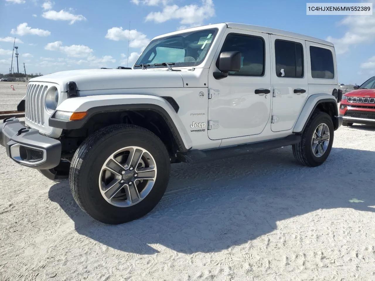 2021 Jeep Wrangler Unlimited Sahara VIN: 1C4HJXEN6MW552389 Lot: 76630974