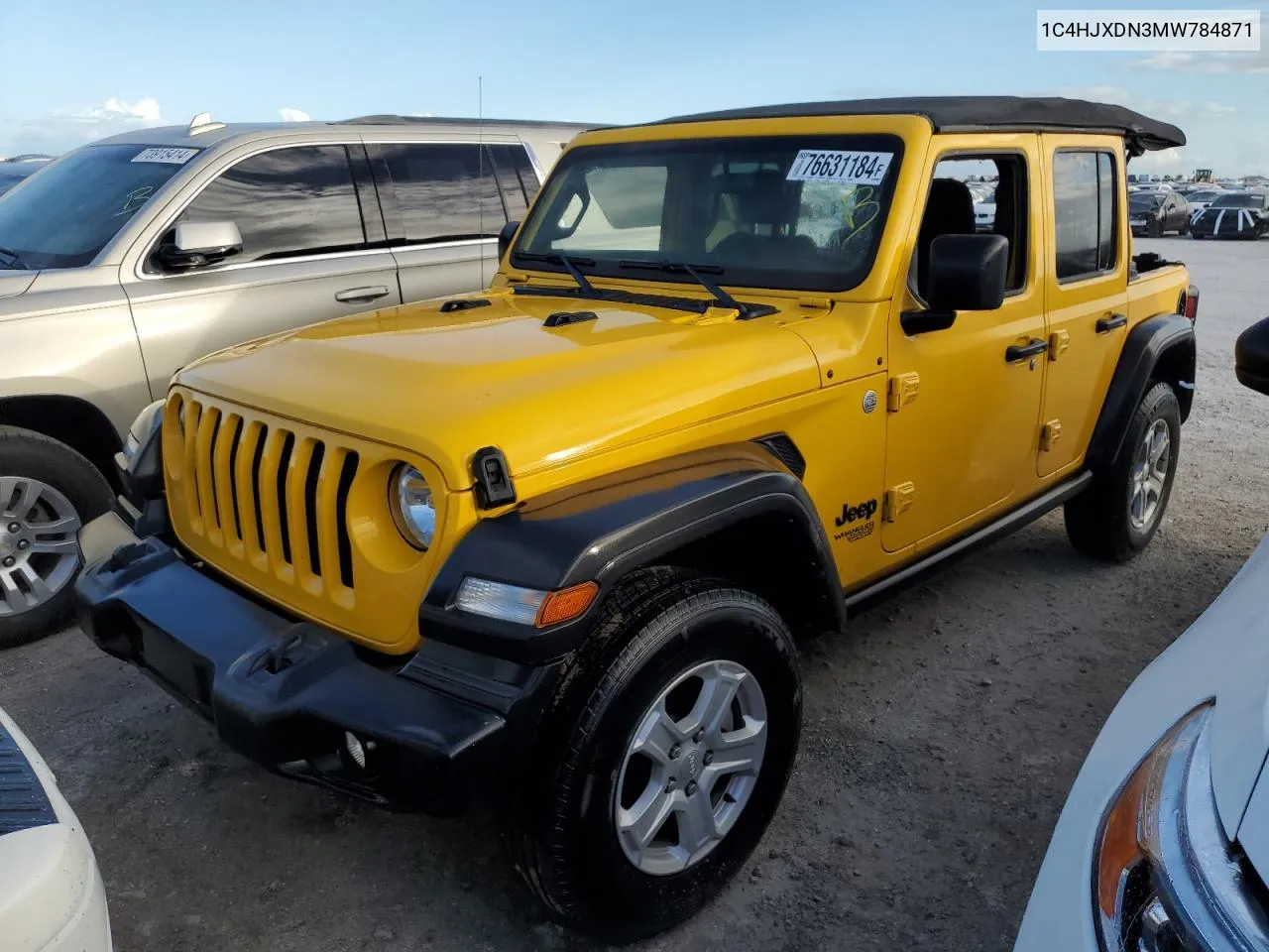 1C4HJXDN3MW784871 2021 Jeep Wrangler Unlimited Sport