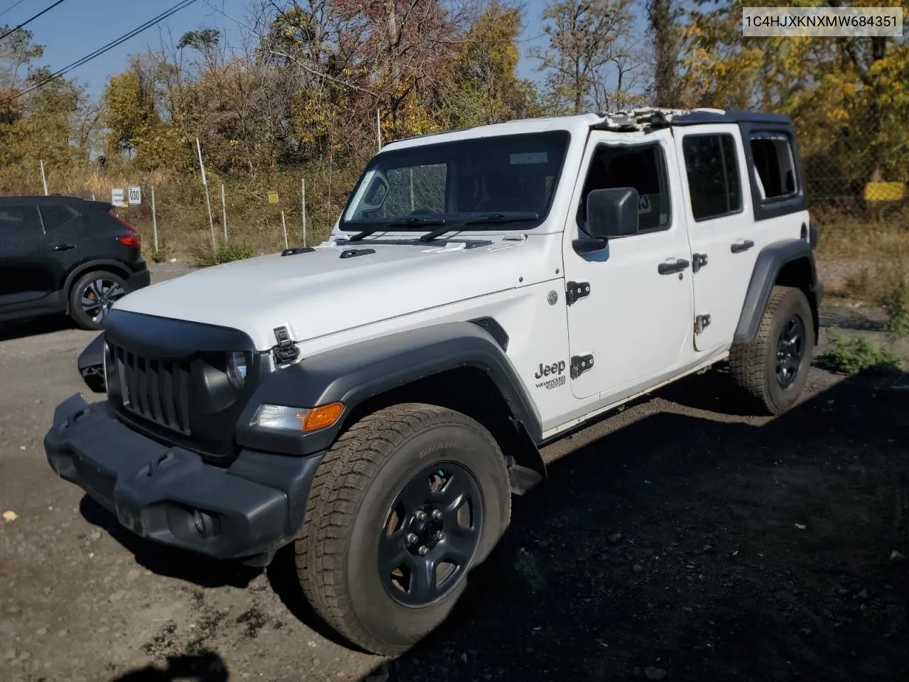 2021 Jeep Wrangler Unlimited Sport VIN: 1C4HJXKNXMW684351 Lot: 77578154