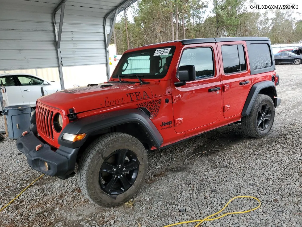 2021 Jeep Wrangler Unlimited Sport VIN: 1C4HJXDGXMW593403 Lot: 77741974