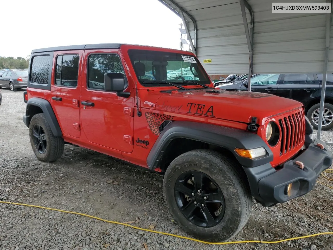 2021 Jeep Wrangler Unlimited Sport VIN: 1C4HJXDGXMW593403 Lot: 77741974