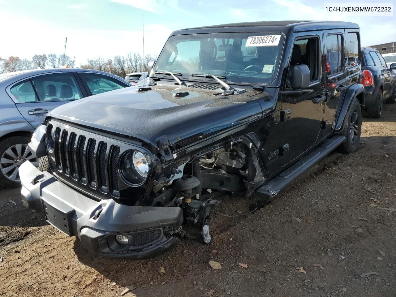 2021 Jeep Wrangler Unlimited Sahara VIN: 1C4HJXEN3MW672232 Lot: 78306274