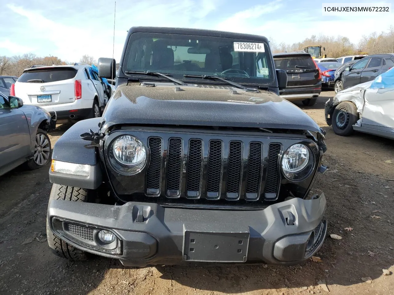 2021 Jeep Wrangler Unlimited Sahara VIN: 1C4HJXEN3MW672232 Lot: 78306274