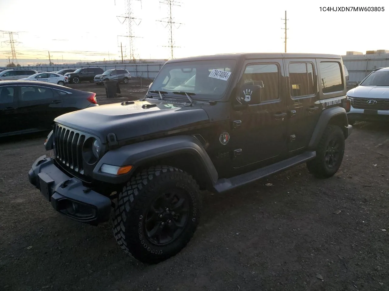 2021 Jeep Wrangler Unlimited Sport VIN: 1C4HJXDN7MW603805 Lot: 79474084