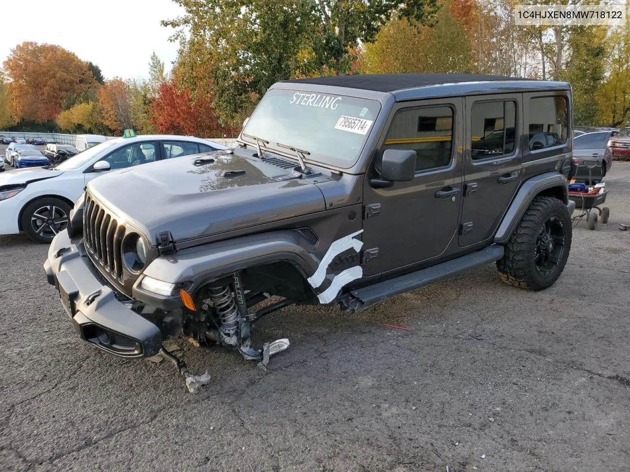 2021 Jeep Wrangler Unlimited Sahara VIN: 1C4HJXEN8MW718122 Lot: 79565714