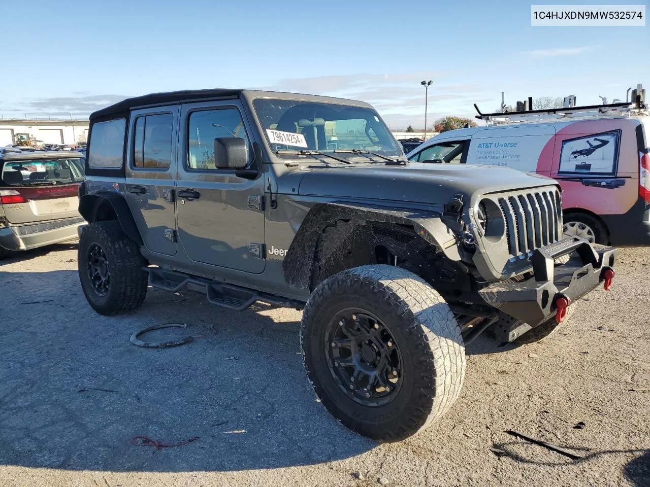 2021 Jeep Wrangler Unlimited Sport VIN: 1C4HJXDN9MW532574 Lot: 79614254