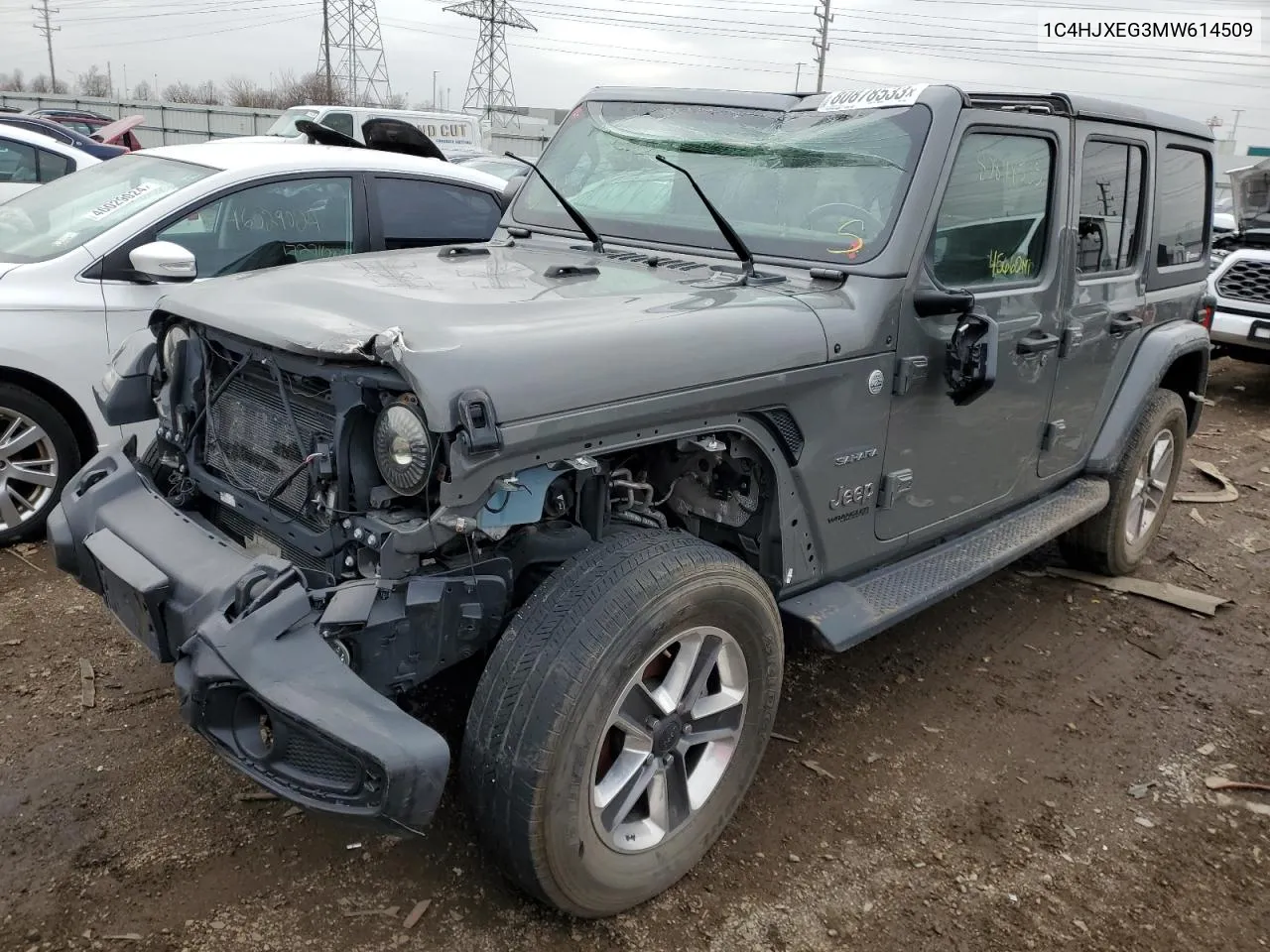 2021 Jeep Wrangler Unlimited Sahara VIN: 1C4HJXEG3MW614509 Lot: 80878533