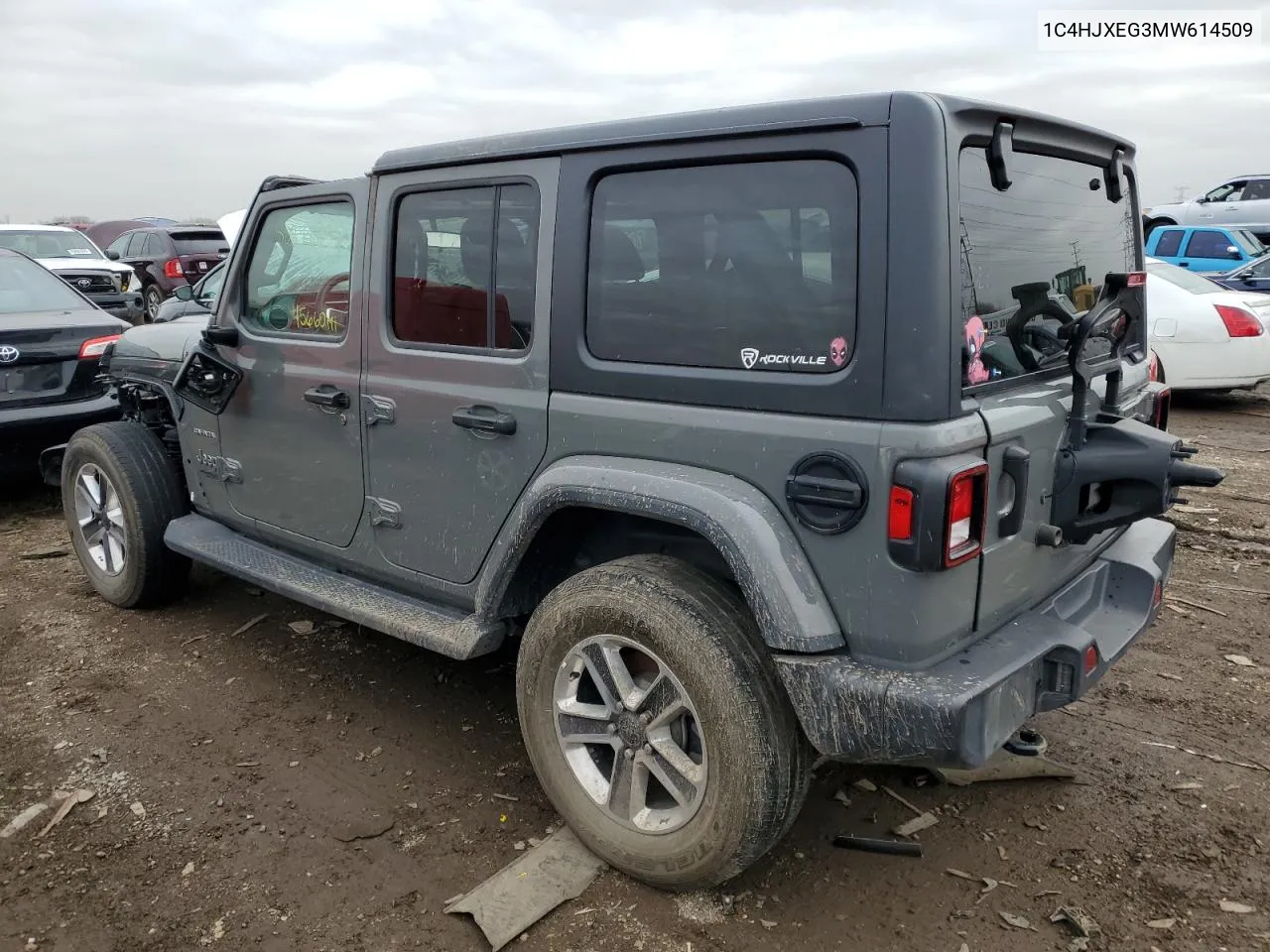 2021 Jeep Wrangler Unlimited Sahara VIN: 1C4HJXEG3MW614509 Lot: 80878533