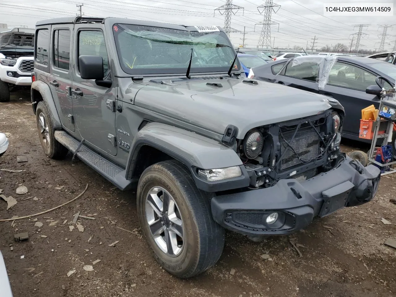 2021 Jeep Wrangler Unlimited Sahara VIN: 1C4HJXEG3MW614509 Lot: 80878533