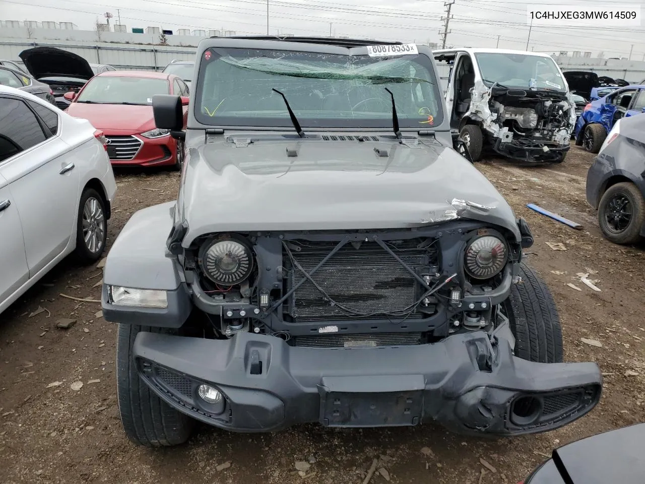 2021 Jeep Wrangler Unlimited Sahara VIN: 1C4HJXEG3MW614509 Lot: 80878533